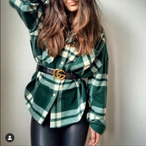 ZARA PLAID OVERSHIRT Green Large - Picture 14 of 14